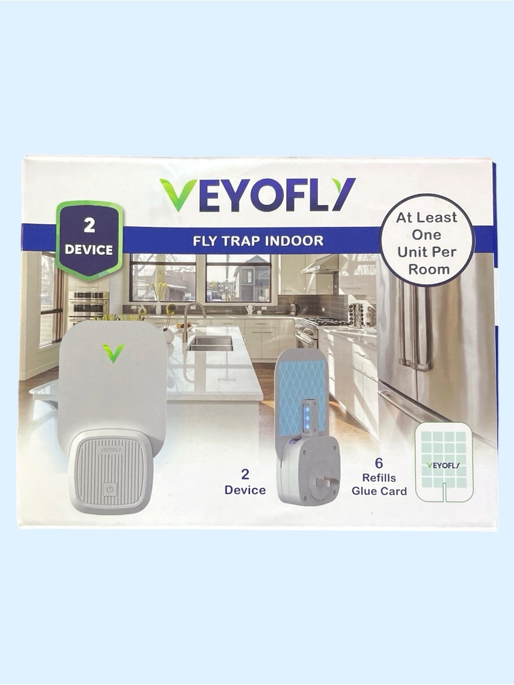 Veyofly Insect Trap 2-Unit Kit Flies Gnats Moths Fruit Flies Mosquitoes NEW NIB